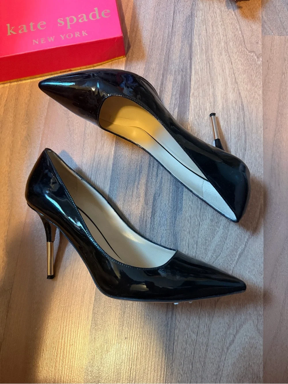 Kate Spade PRAGUE Black Patent Pointed Toe Stiletto Pumps